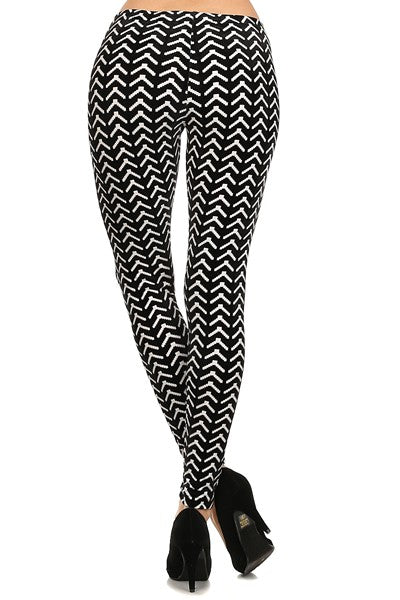 velvet chevron footless legging