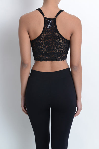 padded racer back lace bra