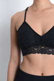 padded racer back lace bra