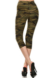 sueded green camo capri legging