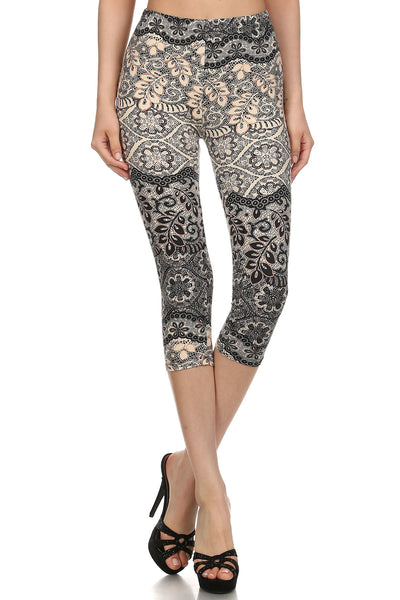 sueded new lace capri legging