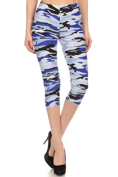 sueded ocean camo capri legging