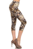 sueded floral camo capri legging