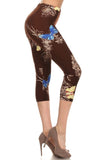 sueded monas butterfly capri legging