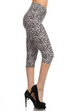 sueded b/w cheetah capri legging