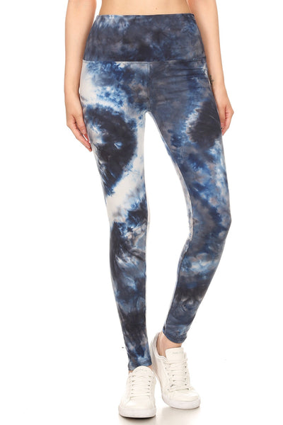 sueded high waist brooklyn blue tye dye legging