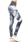 sueded high waist brooklyn blue tye dye legging