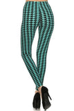 sueded teal houndstooth legging