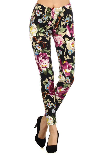 sueded fall blooms legging