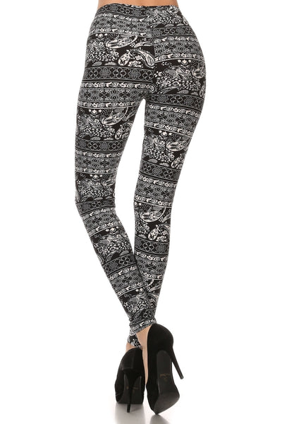 sueded paisley patch legging