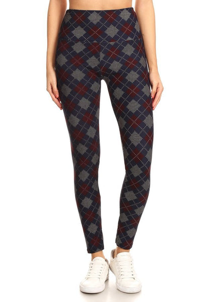 sueded high waist ava's argyle legging