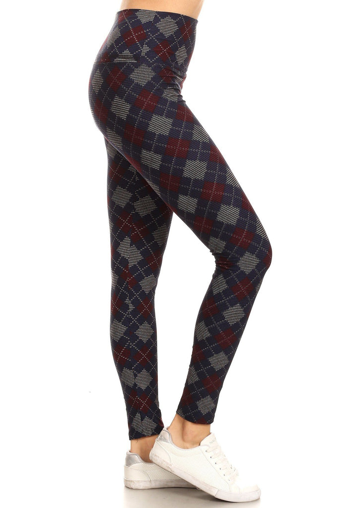 sueded high waist ava's argyle legging