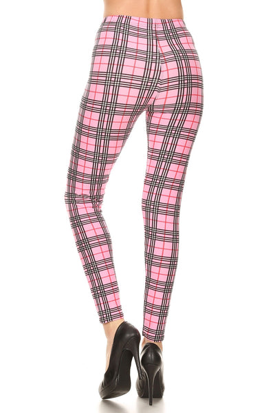 sueded pink plaid legging