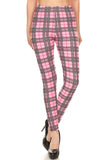 sueded pink plaid legging