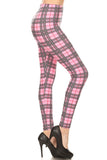 sueded pink plaid legging