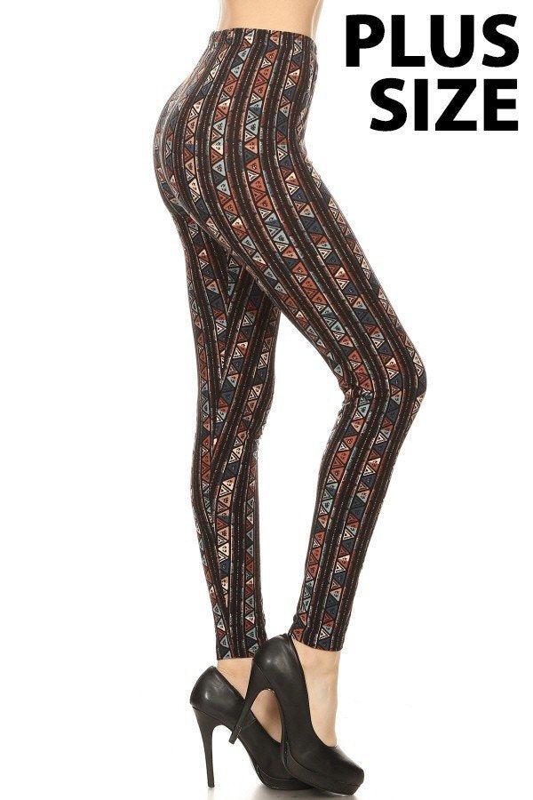 sueded tribal diamond legging plus