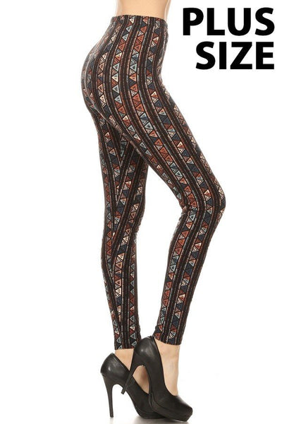 sueded tribal diamond legging plus