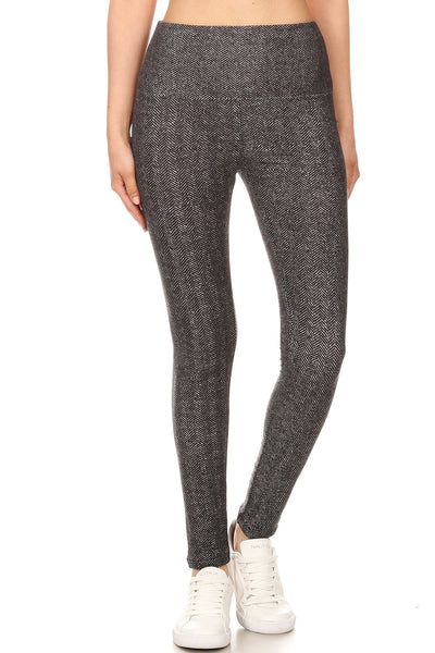 sueded high waist classic harringbone legging