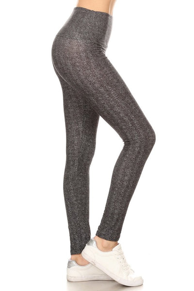 sueded high waist classic harringbone legging