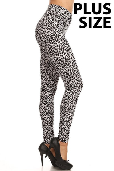 sueded b/w cheetah legging plus