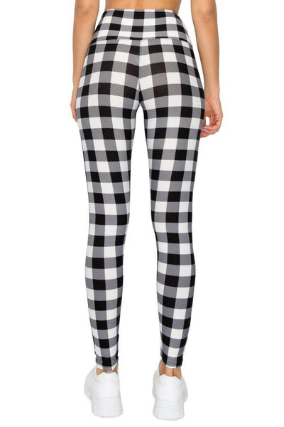 sueded high waist b/w plaid legging