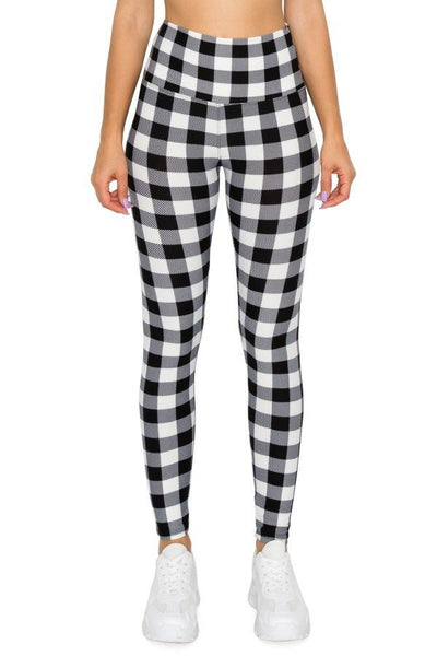 sueded high waist b/w plaid legging