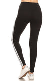 sueded high waist double silver stripe legging