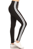 sueded high waist double silver stripe legging