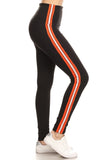 sueded high waist orange stripe legging