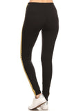sueded high waist gold stripe legging