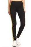 sueded high waist gold stripe legging