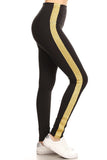 sueded high waist gold stripe legging