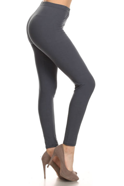 sueded solid legging
