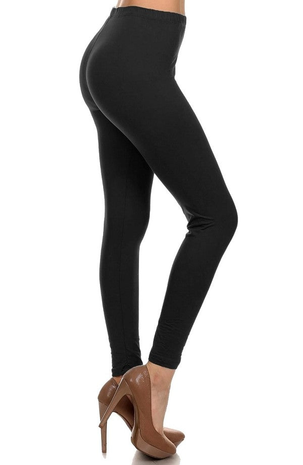 sueded solid legging