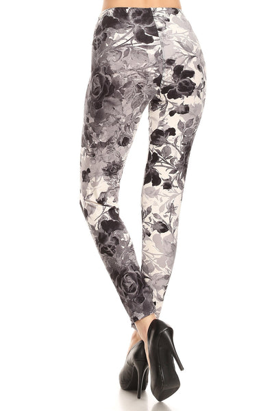 sueded gray haze floral legging
