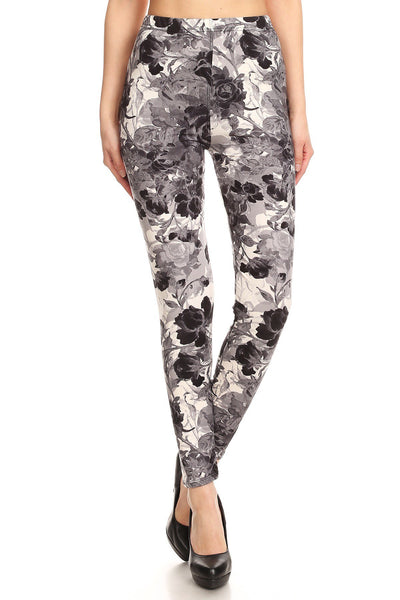 sueded gray haze floral legging