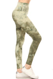 sueded high waist green splash legging