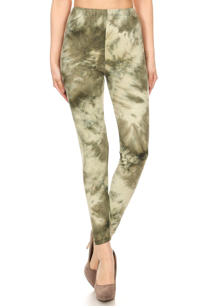 sueded green splash legging
