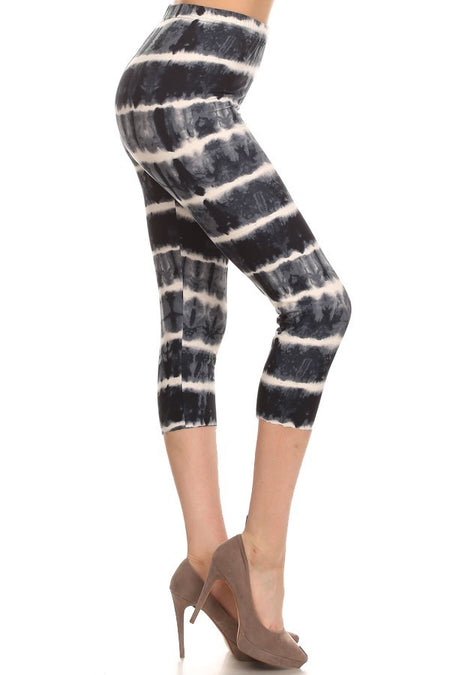 sueded b/w cheetah capri legging