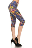 sueded tropical punch capri legging