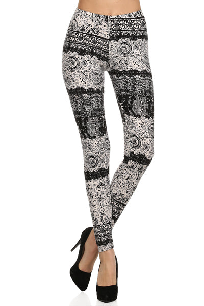 sueded b/w new lace legging