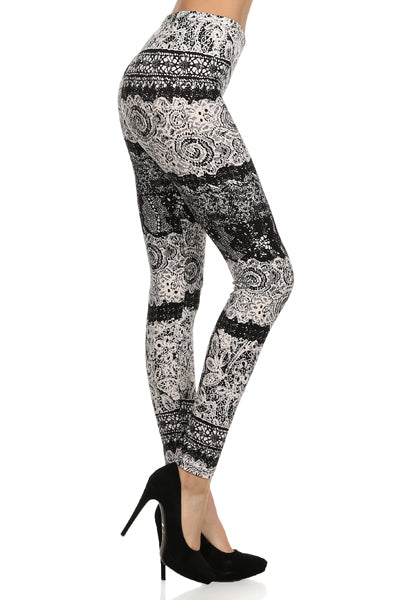 sueded b/w new lace legging