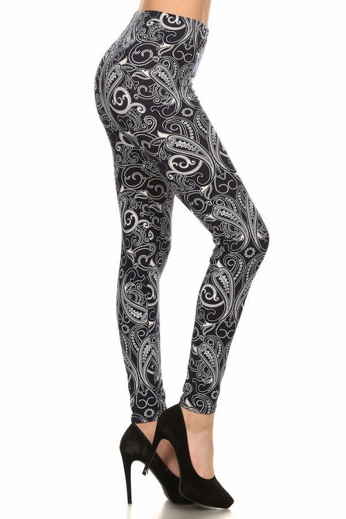 sueded paisley legging
