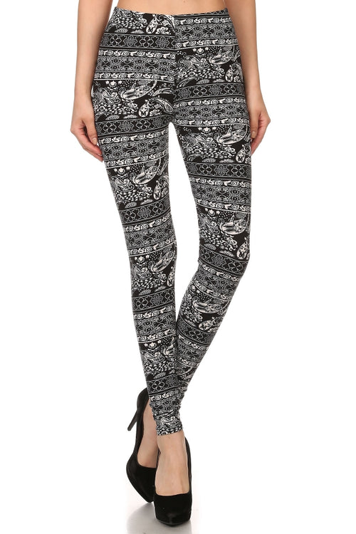 sueded paisley patch legging