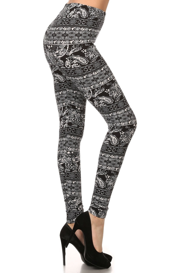 sueded paisley patch legging