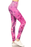 sueded high waist taffy pink tye dye legging